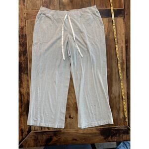 Soma Women's White & Gray Striped Print Short Crop Pajama Pants Size XL